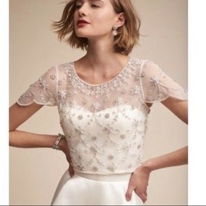 BHLDN Moyna Couture Elaine Beaded Wedding Topper (fits like a medium)
